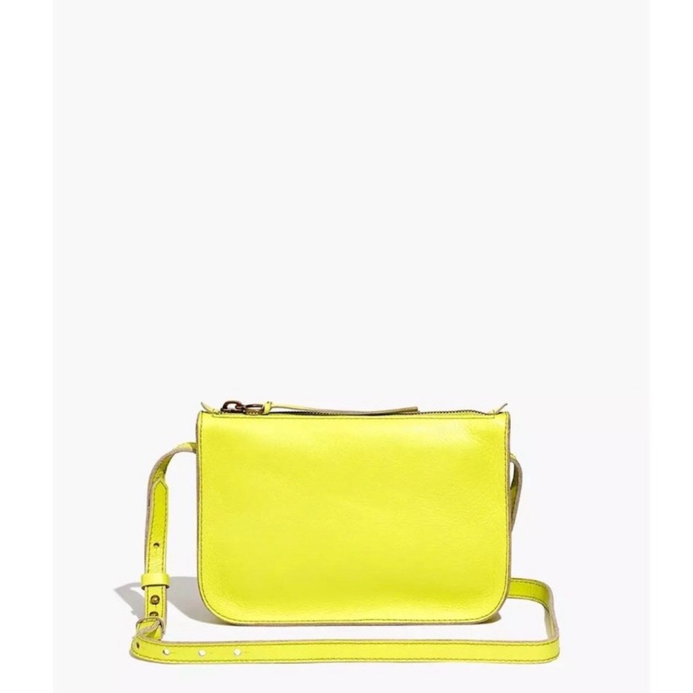 Madewell Neon Yellow Crossbody Bag Genuine Leather NWT The Simple Pouch